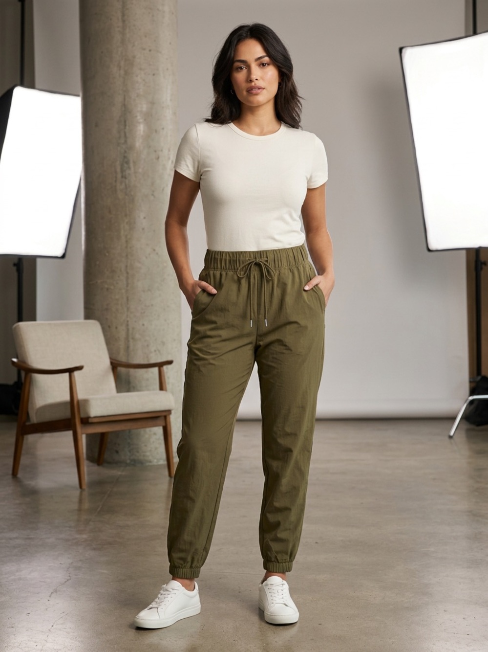 Zenana Outfitters Olive Drawstring Jogger Pants